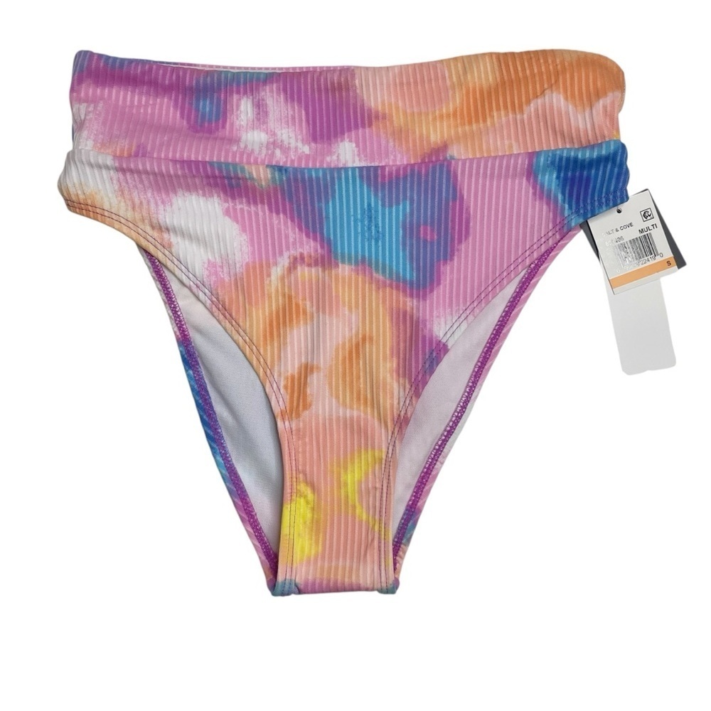 Salt + Cove Tie Dye Bikini Bottoms Pink Orange Yellow Blue Small New